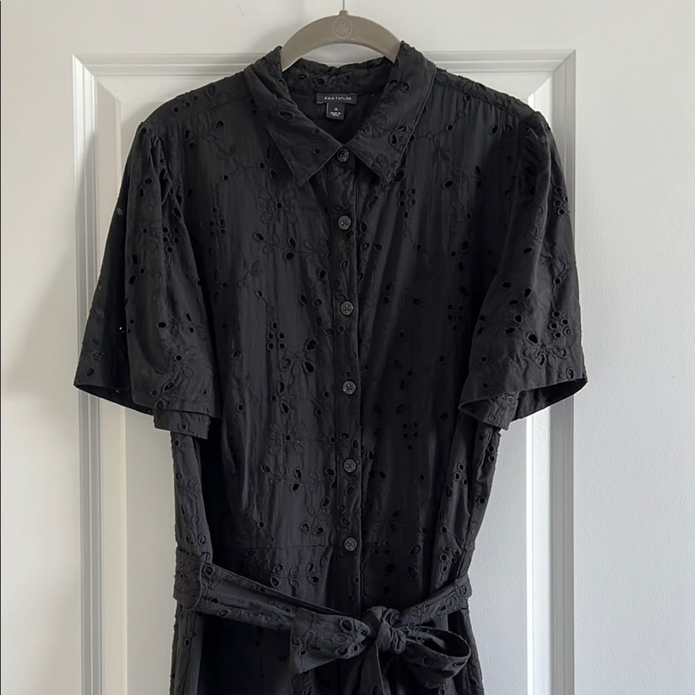 Ann Taylor Black Eyelet Dress